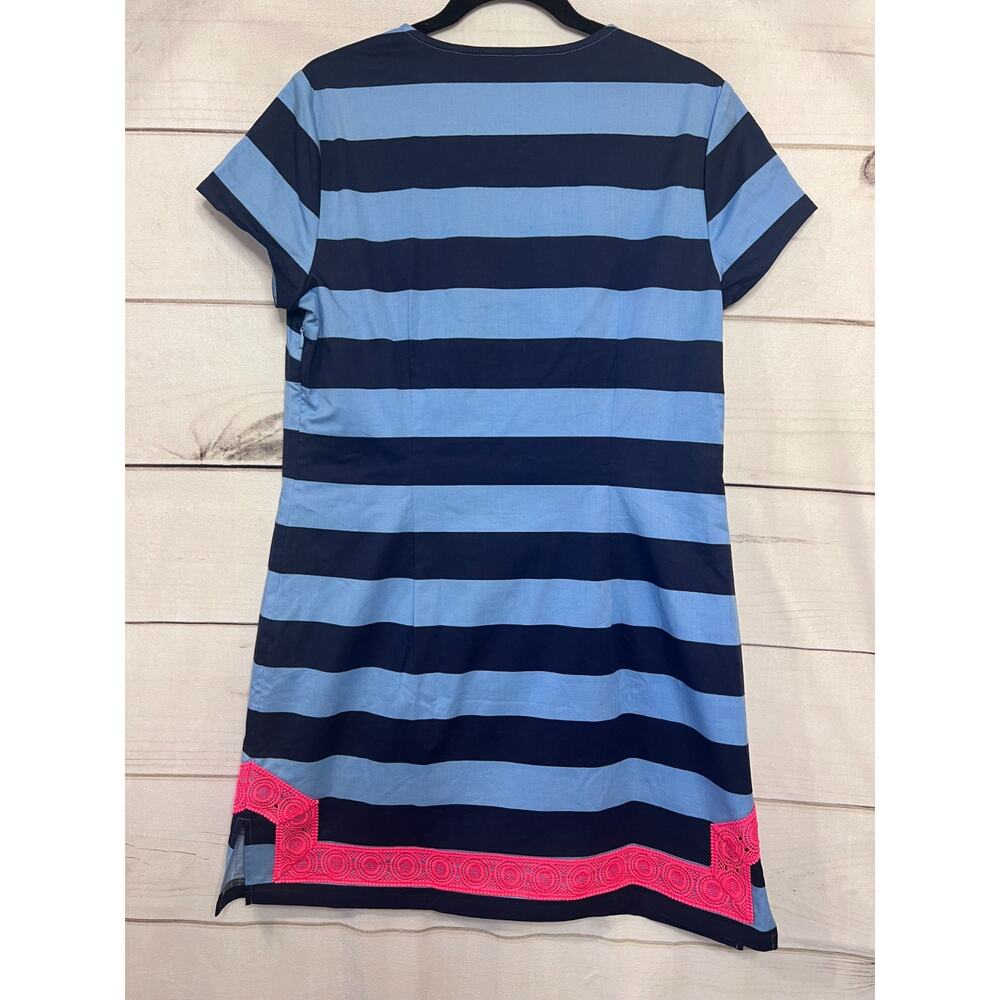 Sail to Sable Blue and Pink Striped Midi Dress - Picture 2 of 6